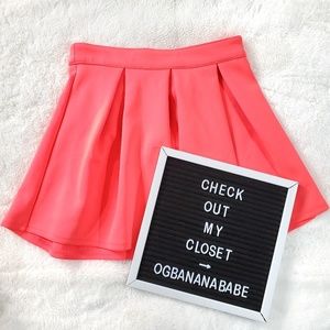 Bright Coral Bethany Mota Skater Skirt SMALL